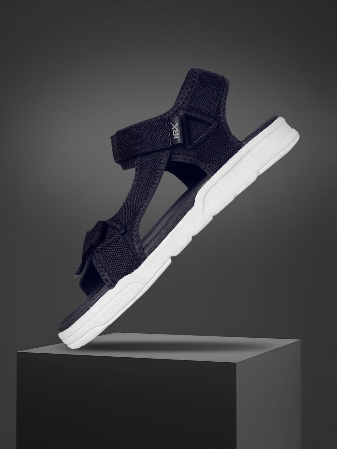 HRX by Hrithik Roshan Men Navy Blue Solid Hook & Loop Athleisure Sandal