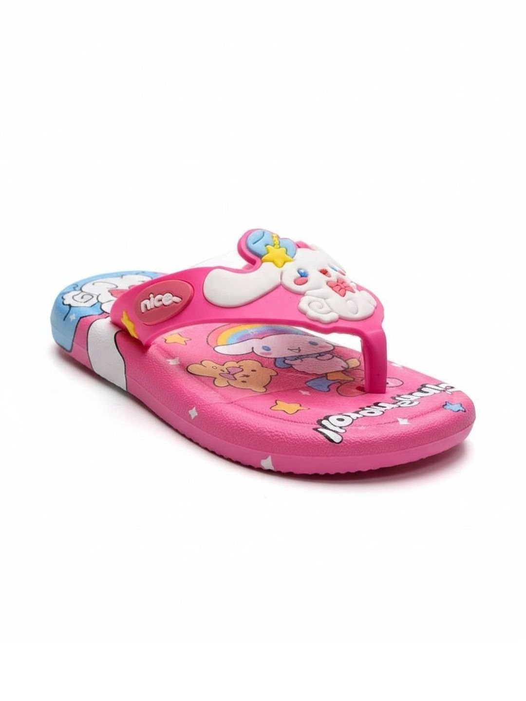 TRZ Unisex Kids Printed Thong Flip-Flops