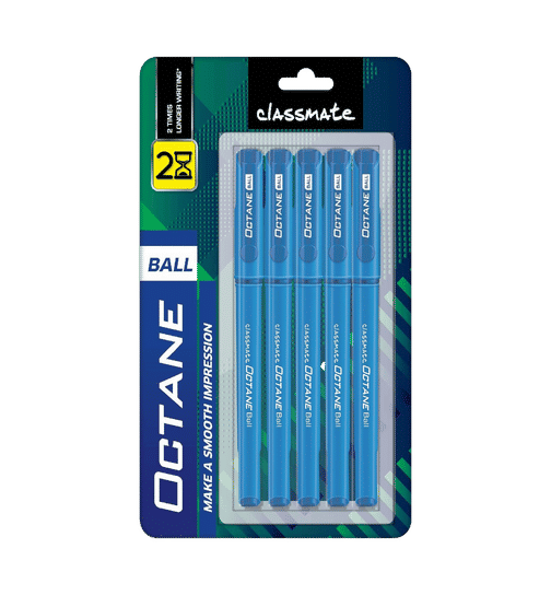 Classmate Octane Ball Pens | Blue Ink | Pack of 5