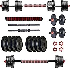 Protoner PVC 3 in 1 convertible DM 4-40 Kg Dumbbells Set and Fitness Kit for Men and Women Whole Body Workout (20 kg (2 kg x 4, 3 kg x 4), 3 in 1 convertible)